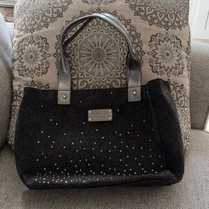 Kate Spade Black Tote with Silver Accents